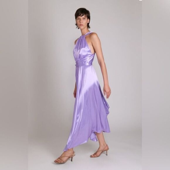 New Sabina Musayev Natti Midi Maxi Formal Bridesmaid Dress Lilac Open Back Mauve - Picture 1 of 14
